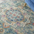 thumbnail image 4 of 5â€™ Round Light Blue and Ivory Distressed Area Rug, 4 of 7