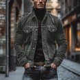thumbnail image 2 of Zynoxe Mens Corduroy Trucker Jacket Outdoor Lapel Button Down Fall Vintage Outerwear Streetwear Classic Casual Jacket for Daily Wear, 2 of 5