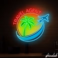thumbnail image 3 of Shinelab Travel Agent Neon Sign, World Map Compass Decor, Vacation Planner LED Wall Art 16005, 3 of 3