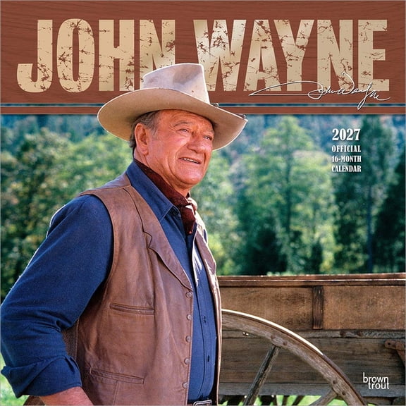 John Wayne OFFICIAL | 2027 12x24" (Hanging) Wall Calendar | Foil Stamped Cover