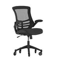 thumbnail image 2 of Flash Furniture Chaise de Bureau Ergonomique Pivotante en Maille Noire avec Accoudoirs Rabattables et Roues Transparentes, 2 of 4