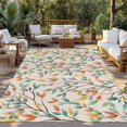 thumbnail image 2 of Teal Orange Eucalyptus Outdoor Rug for Patio/Deck/Porch, Non-Slip Large Area Rug 3 x 5 Ft, Spring Botanical Leaves Indoor Outdoor Rugs Washable Area Rugs, Reversible Camping Rug Carpet Runner, 2 of 8