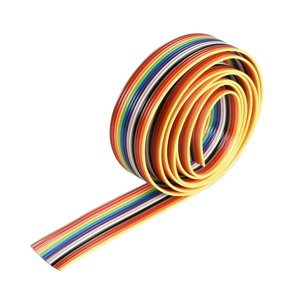 Unique Bargains IDC Rainbow Wire Flat Ribbon Cable 14P 1.27mm Pitch 1meter/3.3ft Long
