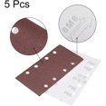 thumbnail image 3 of 60 Grit 1/3 Sanding Sheet Sander Sandpaper Hook and Loop Pads 8 Hole 5pcs, 3 of 3
