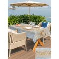thumbnail image 5 of Outdoor Tablecloth with Umbrella Hole for Patio/Picnic/Party/Camping, Coastal Beach Waterproof Table Cloth Rectangle Table Cover Washable, Summer Ocean Sea Starfish Blue Wooden Grain (54"x 80"), 5 of 9