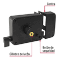 thumbnail image 2 of Cerradura Chapa De Sobreponer Seguridad Barra Puerta Izquierda Malubero Negro, 2 of 5