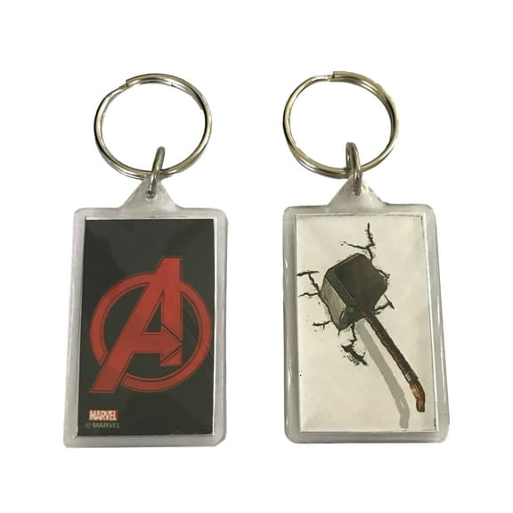 Avengers Thor's Hammer Keychain Plastic Double Sided Design Keyring