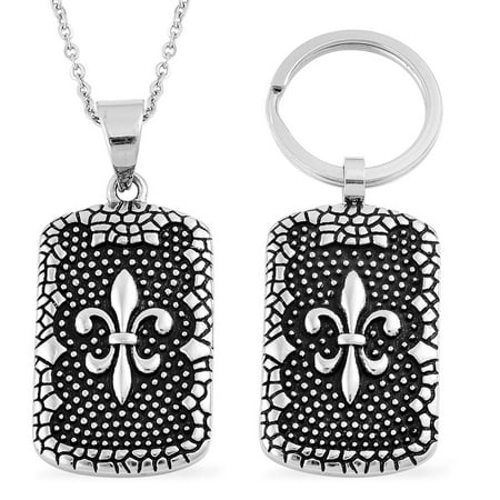 Mesh Stainless Steel Keychain - Black Oxidised Stainless Steel Keychain Pendant Necklace For Women 20