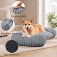 thumbnail image 4 of Exclusivo Mezcla Cuddler Couch Pet Bed with Sides for Medium Large Dogs, 36"x28" Ribbed Plush Corduroy Dog Bed with Non-Slip Bottom and Washable Cover, Sage Grey, 4 of 6
