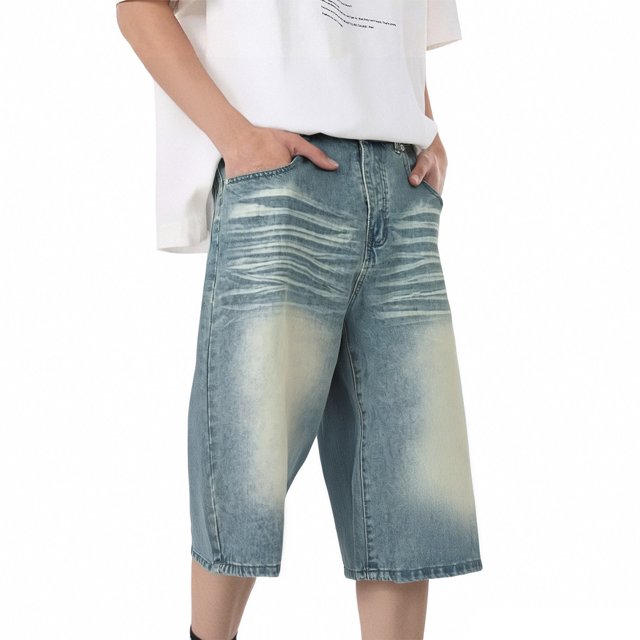 WILLBEST Pantalones Vaqueros Cortos para Hombre, Pantalones Vaqueros Casuales Elásticos, Ajuste Cómodo para Uso Diario y Actividades Al Aire Libre con Un Estilo Versátil.
