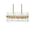 thumbnail image 4 of Maklaine 30" Rectangle Iron Crystal Chandelier Light in Gold, 4 of 8