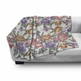 thumbnail image 3 of Floral Soft Flannel Fleece Blanket, Vintage Colorful Flowers and Curls on White Background Romantic Spring Pattern Print, Cozy Plush for Indoor and Outdoor Use, 70" x 90", Multicolor, by Ambesonne, 3 of 6