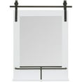 thumbnail image 3 of FirsTime & Co. White Ingram Barn Door Wall Mirror With Shelf, Farmhouse, Rectangular, 19.75 x 4.5 x 24.75 in, 3 of 7