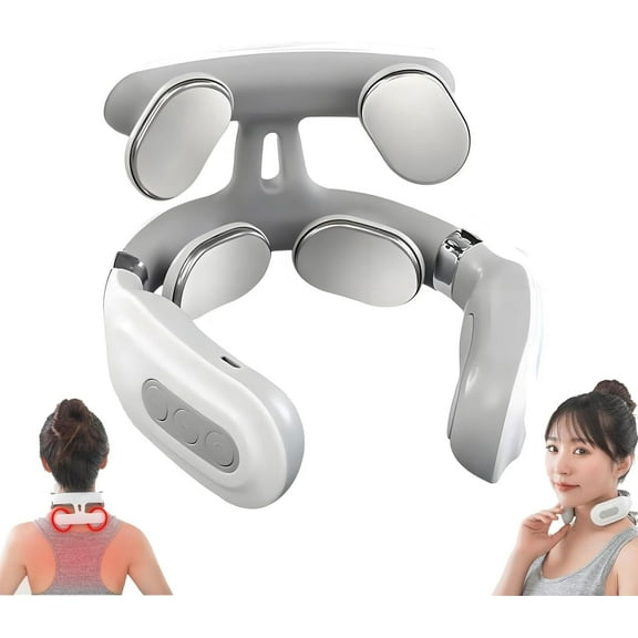 Neck Massager – 2026 Upgraded 4-Head Massager with 6 Vibration Modes & 15 Intensity Levels for Muscle Relaxation