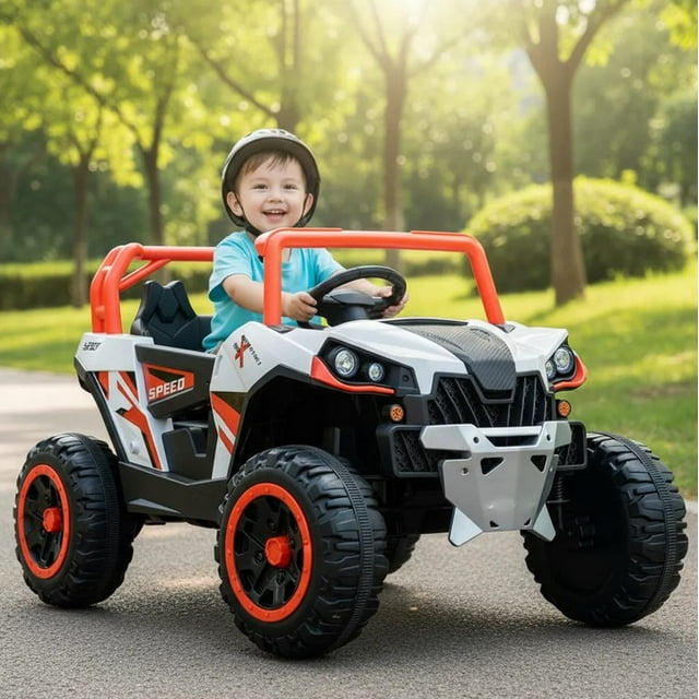 Carro Electrico Montable Recargable con Control Remoto, Reproductor de musica y luces led