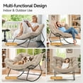 thumbnail image 5 of Dovov Indoor Rocking Chair with Cushion, Oversized Papasan Rocker Chair Comfy Egg Chair Modern Lounge Seat Recliner Chair, Beige, 5 of 10