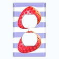 thumbnail image 2 of Metal Light Switch Plate Cover Ripe Red Strawberry Purple Stripes FUT005, 2 of 13