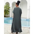 thumbnail image 3 of Beach Kaftan Dresses for Women Plus Size Caftan Loungewear Mexican Embroidered Dress Long Beach Tunic Summer Elegant Vacation Outfit Long Sleeve Robe, 3 of 11