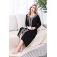 thumbnail image 3 of Aibrou Women Nightgown Long Loose Zipper Front Housecoat Sleepwear Houedress with Pockets Long Sleeve，Mulit-color, 3 of 8