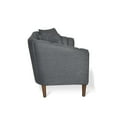 thumbnail image 6 of Noble House Currie Fabric Tufted 3 Seater Sofa, Charcoal, Dark Walnut, 6 of 7