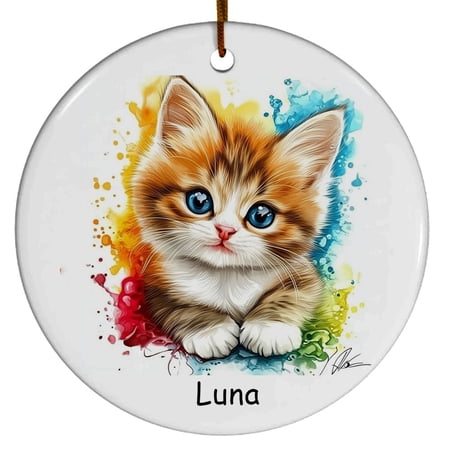 Personalized Munchkin Cat Christmas Ornament, Customized Ornament with Cat Name, Christmas Ornament, Gift for Mother's day, Father's day, Christmas, Birthday, Gift for Cat Lover