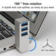 thumbnail image 2 of （Silver）Aluminum Alloy Rotating Usb3.0 Hub Splitter Usb Hub Splitter 3 Port Usb, 2 of 5