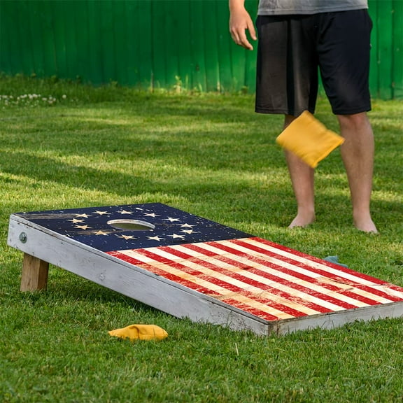 Cornhole Board Wraps and Decals Cornhole Wraps for Boards Set of 2 Corn Hole Decal, Skins Professional Vinyl Cornhole Decal for Boards Covers Sticker Cornhole Vinyl Wraps (Betsy Ross Flag)