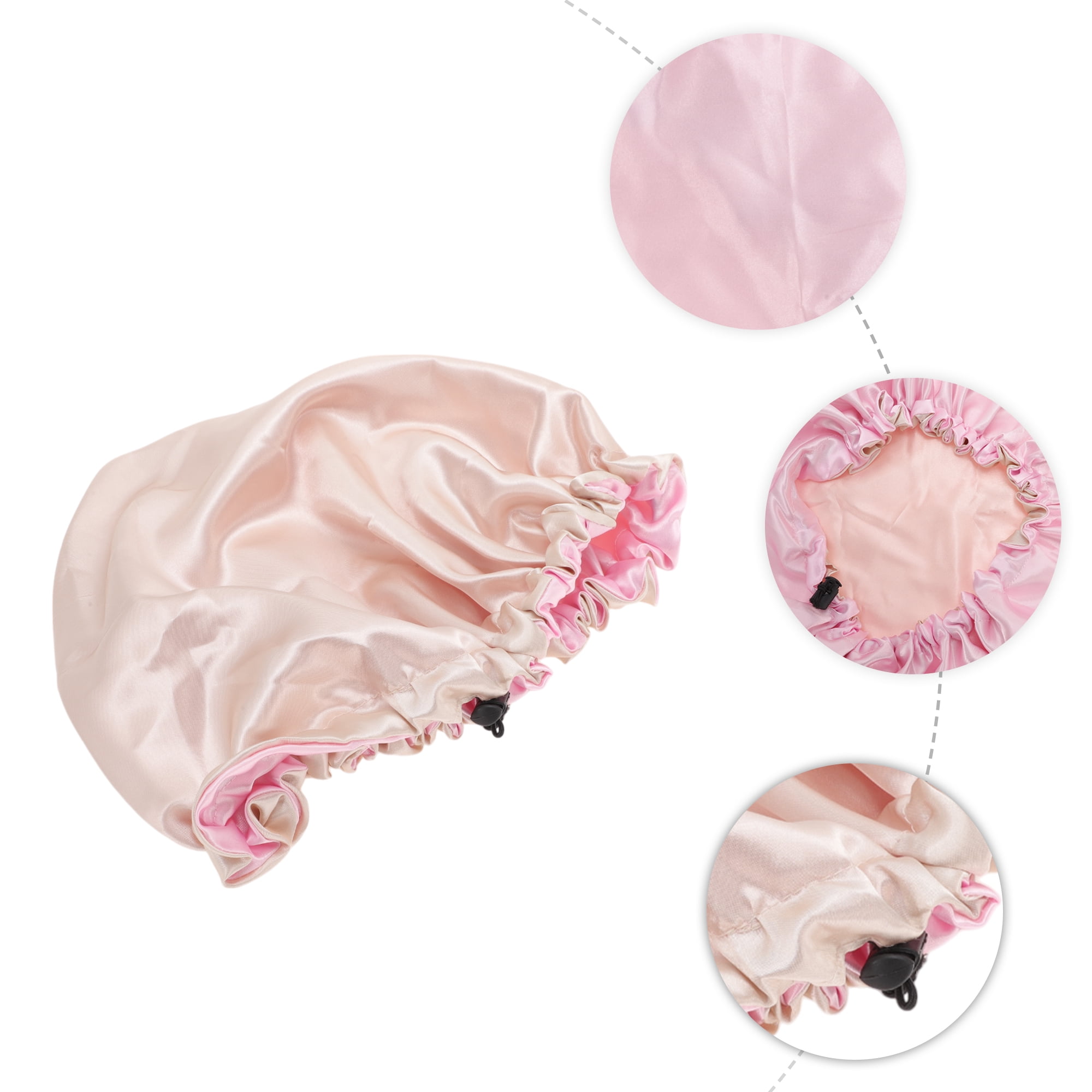 Unique Bargains Women Reusable Shower Cap for Bathroom Hotel 1 Pc Black
