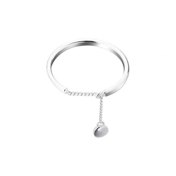 Anillo de cadena con diseño de nicho para mujer, anillo de personalidad de moda, anillo simple, abierto, ajustable, anillo liso