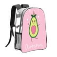 thumbnail image 3 of Susaid Cute Avocado Print Clear Backpack See Through Transparent Plastic Clear Bookbags for School, College, Stadium,Work, 3 of 7