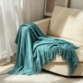 thumbnail image 3 of ROSEKIND Diamond Textured Tassel Throw Blanket, Soft Knitted Decorative Blankets 60X80inch., 3 of 6
