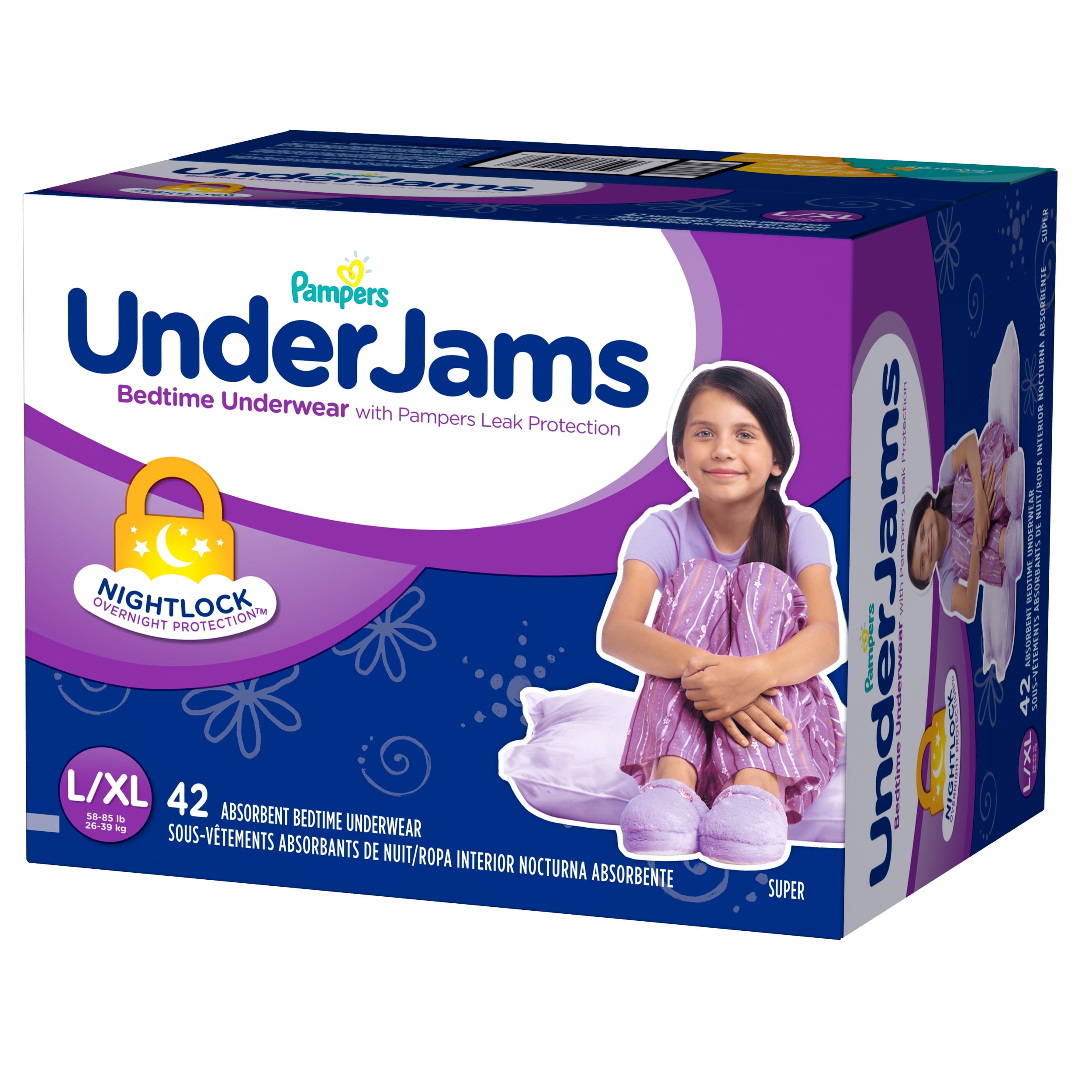 Pampers UnderJams Bedtime Underwear Girls, Size L/XL, 42 Ct