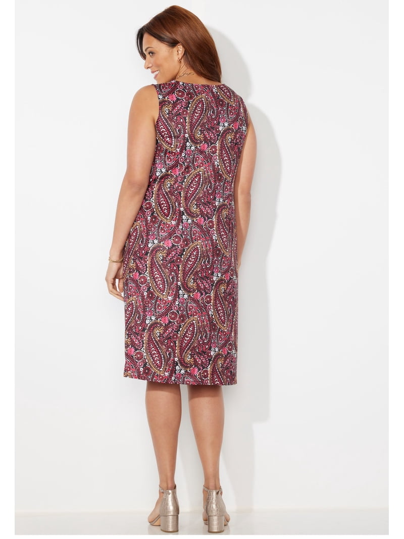 Catherines Plus Size Soft Knit Jacket Dress - 4X, Business Attire, Burgundy Paisley - Walmart.com Catherines Plus Size Soft Knit Jacket Dress - 4X, Business Attire, Burgundy Paisley - Walmart.com