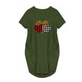thumbnail image 4 of Qiopertar Robe d'Été Mode Femme Imprimé Mignon Manches Courtes Col Rond Grandes Économies de Vacances! Moins de 5$ jusqu'à 90 % de Réduction, 4 of 7