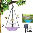 thumbnail image 4 of LQPWZU Hanging Solar Bird Bath Fountain 3 Layers, 9.25''W Cascade Acrylic Water Bowl with Solar Powered Pump, Bird Bath for Outside Garden Patio Backyard Lawn Decor, 4 of 8