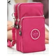 thumbnail image 4 of PULLIMORE Womens Small Crossbody Phone Bag Water Resistant Nylon Zipper Shoulder Bag Purse Wallet For Sport Shopping Travel (Rose Red), 4 of 9