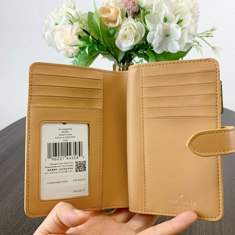 Kate Spade Carey Medium Compact Bifold Wallet Tiramisu Mousse