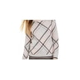 thumbnail image 2 of Charter Club Women's Plaid Crewneck Sweater Gray Size Large, 2 of 3