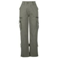 thumbnail image 4 of Dyegold Baggy Cargo Pants for Women Casual Low Waist Stretch Cargo Pants Girl Multiple Pockets Relaxed Fit Straight Wide Leg Y2k Pants, 4 of 7