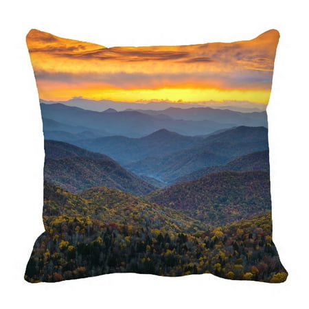 YKCG North Carolina Blue Ridge Parkway Mountains Sunset Scene Pillowcase Pillow Cushion Case Cover Twin Sides 18x18 (Best Stops On Blue Ridge Parkway)