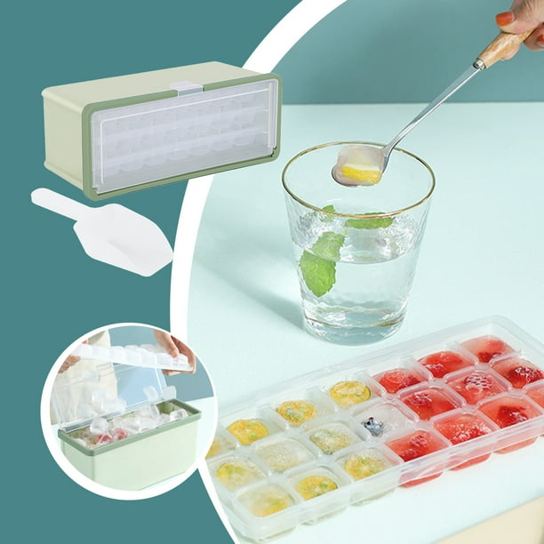 Fridja 2IN1 Ice Cube Trays for Freezer with Bin, Ice Bucket with