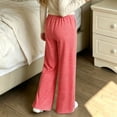 thumbnail image 5 of HAOTAGS Girls Striped Pants, Elastic Waist Straight Leg Pants with Pockets Casual Loungewear, 5 of 7