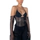 thumbnail image 1 of Top De Malla Transparente,Top De Malla De Patchwork Para Mujer Top De Malla De Patchwork De Encaje Top De Malla De Patchwork Máxima Confiabilidad, 1 of 6