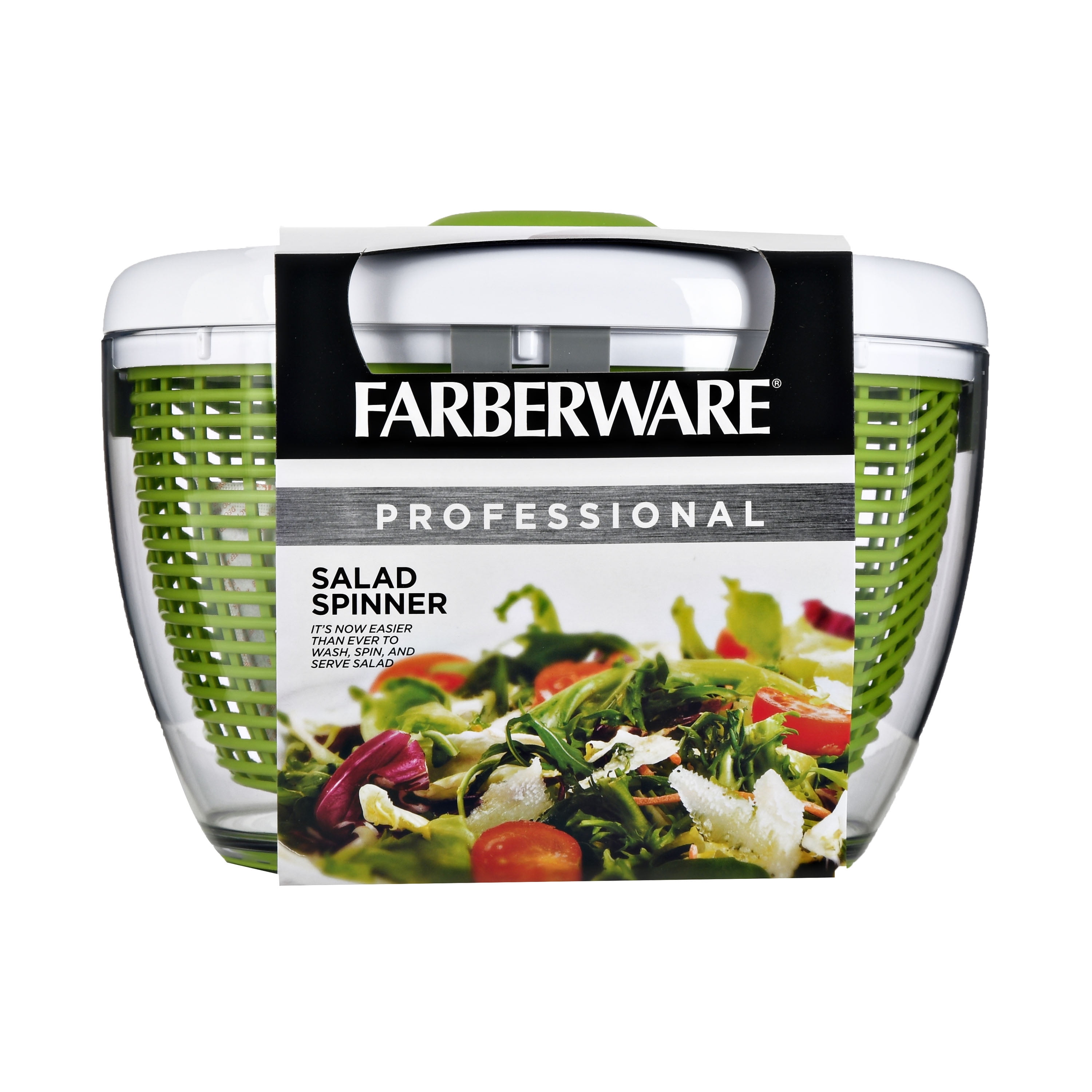 Farberware Easy to use pro Pump Spinner with Bowl, Colander and Built in  draining System for Fresh, Crisp, Clean Salad and Produce, Large 6.6 quart