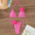 thumbnail image 2 of Glisme Pink Bikini Sets For Women Flower Swimsuit Bikini Suit Fashion Swimwear Swimwear For Family Vacation, 2 of 5