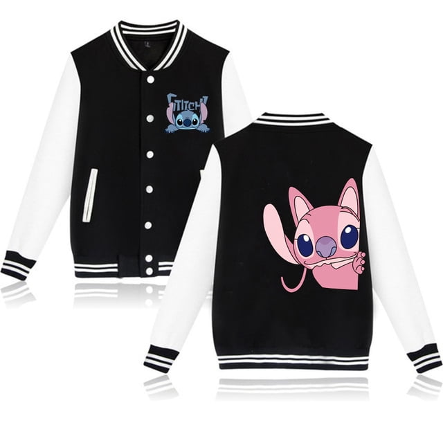 90s Disney Hoodie Lilo Stitch Baseball Jacket Men Women Sweatshirt Kids Boys Girls Harajuku Jackets Streetwear College Coats Y2kXL Gao Jinjia LED