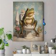 thumbnail image 4 of Qisvanset Funny Frog Toilet Canvas Print 15.75x11.81 Inches, 4 of 8