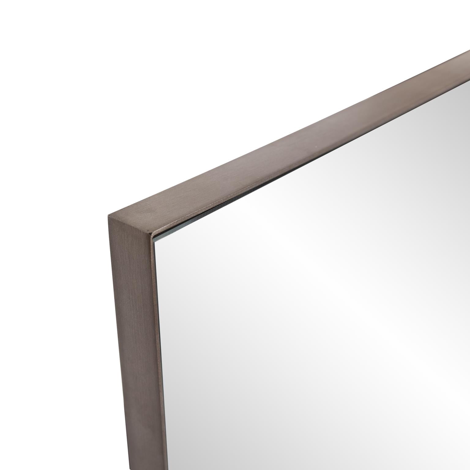 Tyler Dillon Stainless Steel Framed Wall Mirror, Van Buren Collection