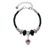 thumbnail image 2 of Delight Jewelry Goldtone Wide Black Dots on Purple Spinner Godmother Celtic Knot Leather Bead Bracelet, 7"+2" Extender, 2 of 4