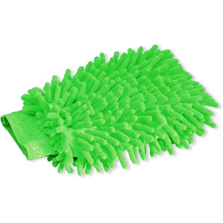 Microfiber Car Wash Mitt, Premium Ultra-Soft No-Scratch Car Household Wash Cleaning Gloves, Large Size, 2-Pack Green Color